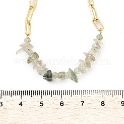 Natural Prehnite Chip Beaded Necklaces&nbsp;NJEW-C070-04G-04