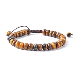 Adjustable Natural Tiger Eye Braided Bead Bracelets&nbsp;BJEW-F369-A06