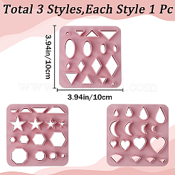 3Pcs 3 Style Triangle/Hexagon/Heart ABS Plastic Plasticine Tools&nbsp;FIND-GF0005-73