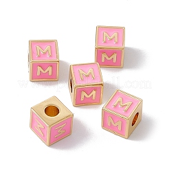 Rack Plating Brass Enamel Beads&nbsp;KK-B060-04G-05M