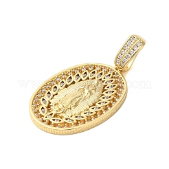 Rack Plating Brass Micro Pave Clear Cubic Zirconia Pendants&nbsp;KK-C067-09G-03