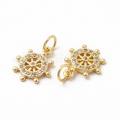 Rack Plating Brass Micro Pave Cubic Zirconia Charms&nbsp;ZIRC-M120-05G