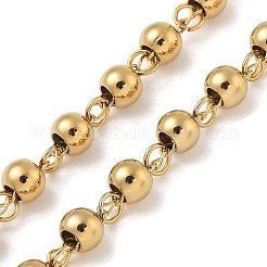 PVD Vacuum Plating 201 Stainless Steel Rosary Bead Necklaces&nbsp;NJEW-L427-22G