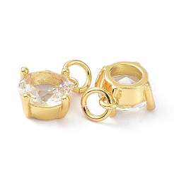 Brass Cubic Zirconia Charms&nbsp;ZIRC-C022-05G