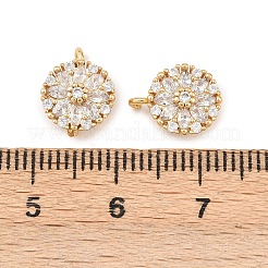 Brass Micro Pave Clear Cubic Zirconia Charms&nbsp;KK-G544-07G-04