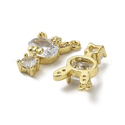 Brass Micro Pave Cubic Zirconia Pendants&nbsp;KK-B142-29G