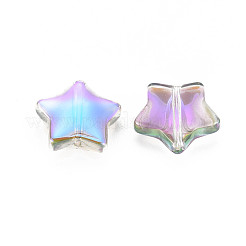 Electroplate Transparent Glass Beads&nbsp;GLAA-T022-14-B01