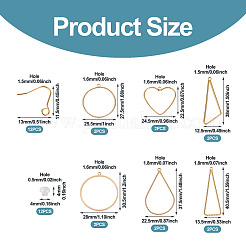 DIY Heart Triangle Teardrop Brass Dangle Earring Making Kits&nbsp;DIY-TA0012-94