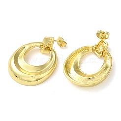 Donut Brass Dangle Stud Earrings&nbsp;EJEW-G373-01G