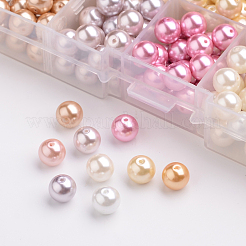 10 Color Eco-Friendly Pearlized Round Glass Pearl Beads&nbsp;HY-PH0004A-8mm-03