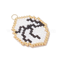Glass Seed Beaded Twelve Constellations Pendants&nbsp;PALLOY-MZ00891-11