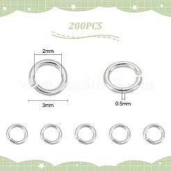 200Pcs 925 Sterling Silver Open Jump Rings&nbsp;STER-UN0001-02