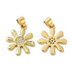 Rack Plating Brass Pave Cubic Zirconia Pendants&nbsp;KK-O142-42G