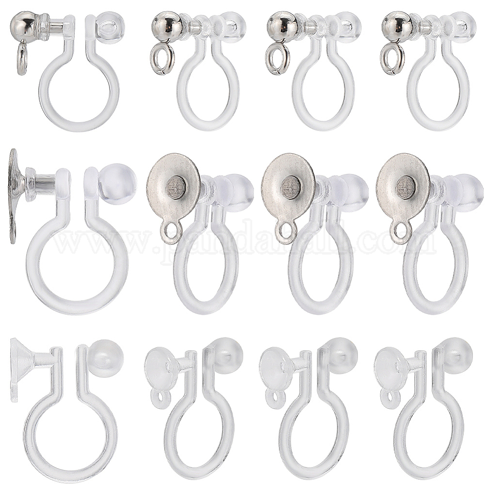 Wholesale 60Pcs 3 Styles Plastic U Type Clip-on Earring Findings ...