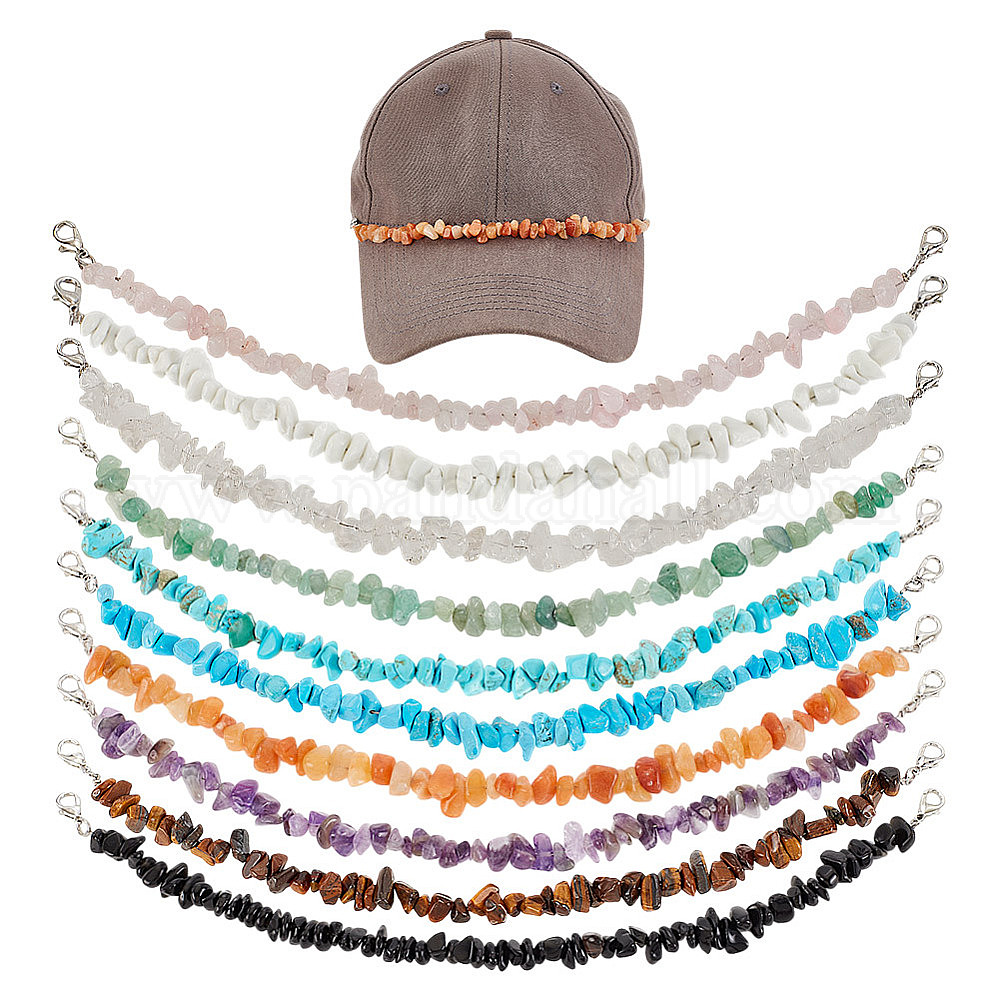 Wholesale Natural & Synthetic Gemstone Chips Baseball Cap Chain ...