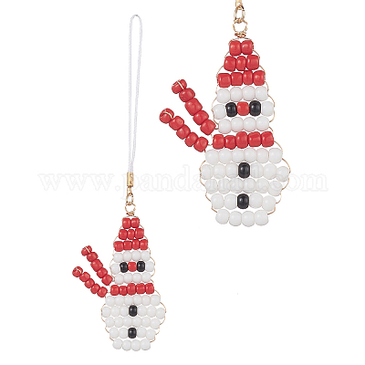 Wholesale Christmas Glass Seed Beaded Pendant Decorations