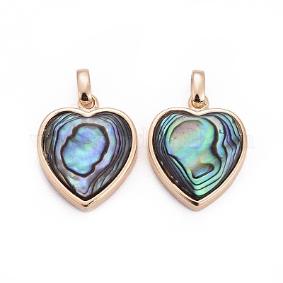 Natural Abalone Shell/Paua ShellCharms&nbsp;BSHE-F011-04B-G-1