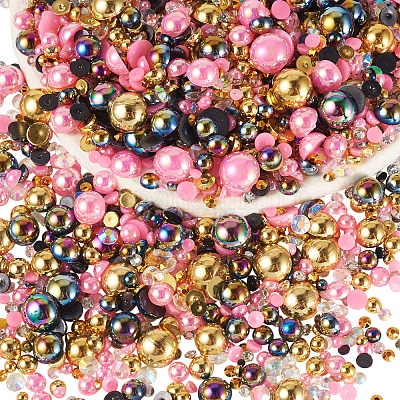 Half Round ABS Plastic Cabochons&nbsp;FIND-TAC0038-08C-1