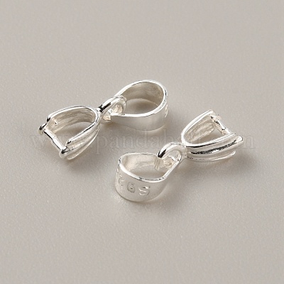 925 Sterling Silver Ice Pick Pinch Bails&nbsp;FIND-WH0114-82S-1