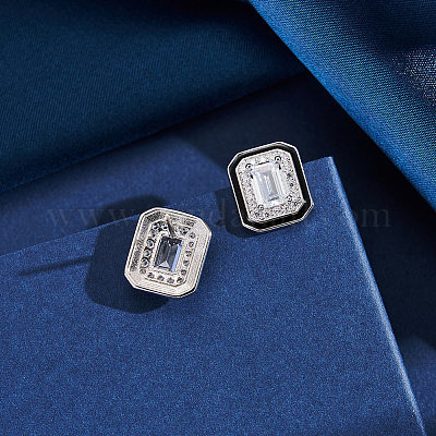 925 Sterling Silver Cubic Zirconia Stud Earrings&nbsp;EJEW-L294-013P-1