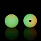 Two Tone Luminous Silicone Beads, DIY Nursing Necklaces and Bracelets Making, Round, Yellow Green, 11.5mm, Hole: 2mm
