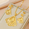 Brass Pendant Necklaces & Earrings Sets, Golden, Shell Shape, 32x22mm & 450mm