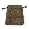 Burlap Packing Pouches Drawstring Bags, Sienna, 18x13cm