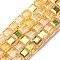 Electroplate Glass Beads Strands, Cube, AB Color, Faceted, Gold, 7x7x7mm, Hole: 1.4mm, about 99pcs/strand, 27.44''(69.7cm)