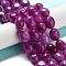 Natural Malaysia Jade Beads Strands, Oval, Dyed, Fuchsia, 11~13x9~10x8.5~10mm, Hole: 1mm, about 16pcs/strand, 7.28~7.48 inch(18.5~19cm)