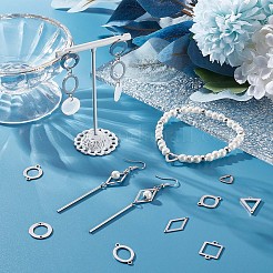 32Pcs 8 Styles Stainless Steel Connector Charms&nbsp;STAS-SC0005-07