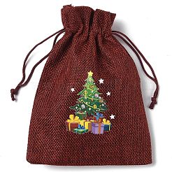 Christmas Theme Jute Cloth Storage Bags&nbsp;ABAG-F010-01B-08