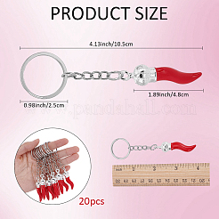 20Pcs Hot Pepper Alloy Pendant Keychains&nbsp;KEYC-MA0001-04