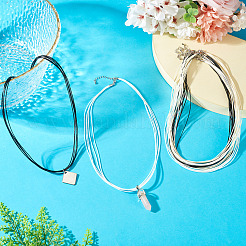 6Pcs 3 Colors 1MM Polyester&Cotton Waxed Cord 5-Strand Necklace Making&nbsp;MAK-TA0001-37