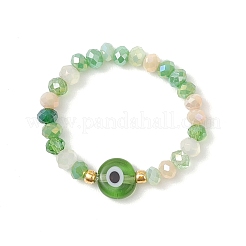 Handmade Evil Eye Lampwork with Glass Finger Rings for Women&nbsp;RJEW-JR00939