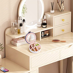 Round PU Leather & Plastic Jewelry Set Storage Box&nbsp;CON-TAC0014-06A