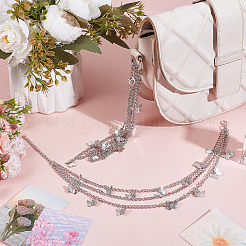 Alloy Butterfly Charms Multi-layer Boot Strap Chains&nbsp;AJEW-WH20048-22P