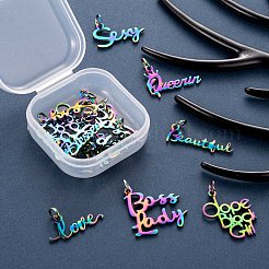 18Pcs 9 Style Ion Plating(IP) 201 Stainless Steel Pendants&nbsp;X1-STAS-LS0001-71MC