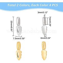 8Pcs 2 Style 304 Stainless Steel Glue-on Flat Pad Pendant Bails&nbsp;STAS-UN0039-95
