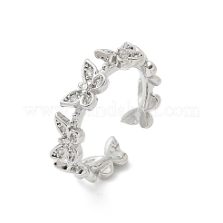 Butterfly Clear Cubic Zirconia Cuff Rings&nbsp;RJEW-G337-15P