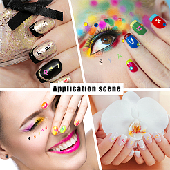 24 Sheets 12 Colors Letter Style Plastic Nail Art Stickers&nbsp;MRMJ-OC0003-21