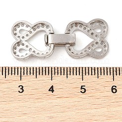 Rack Plating Brass Micro Pave Clear Cubic Zirconia Fold Over Clasps&nbsp;KK-S384-01P