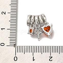 Brass Micro Pave Cubic Zirconia Pendants&nbsp;KK-M301-03P