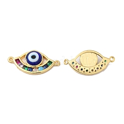 Evil Eye Lampwork Connector Charms&nbsp;LAMP-E034-03G