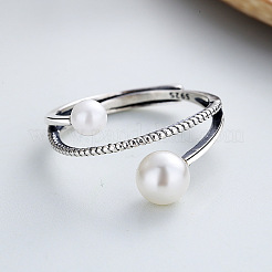Rhodium Plated 925 Sterling Silver Adjustable Rings for Women&nbsp;FS-WG77101-01