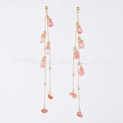 Natural Mixed Gemstone Dangle Stud Earrings&nbsp;EJEW-JE04022