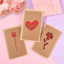 5 Bags Kraft Paper Greeting Cards&nbsp;AJEW-YW0001-50A