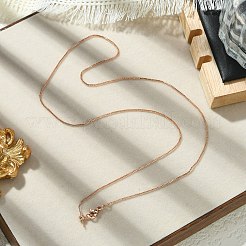 1mm Rack Plating Brass Box Chain Adjustable Slider Necklaces for Women Men&nbsp;MAK-L044-02RG