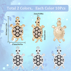 20Pcs 2 Colors Alloy Rhinestone Pendants&nbsp;ENAM-SC0004-47