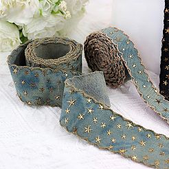Star Bronzing Denim Polyester Ribbon&nbsp;PW-WGCF3C2-02
