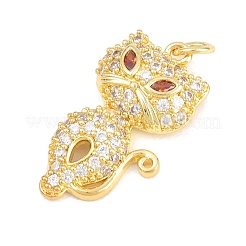 Brass Micro Pave Clear Cubic Zirconia Pendants&nbsp;KK-F938-25A-G